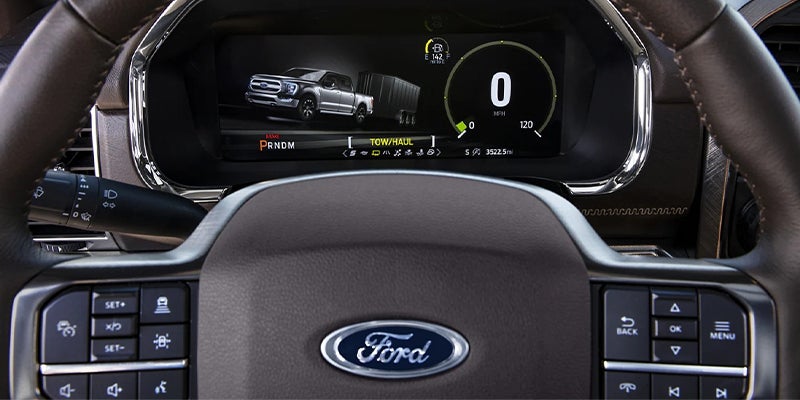Ford steering wheel with digital dashboard