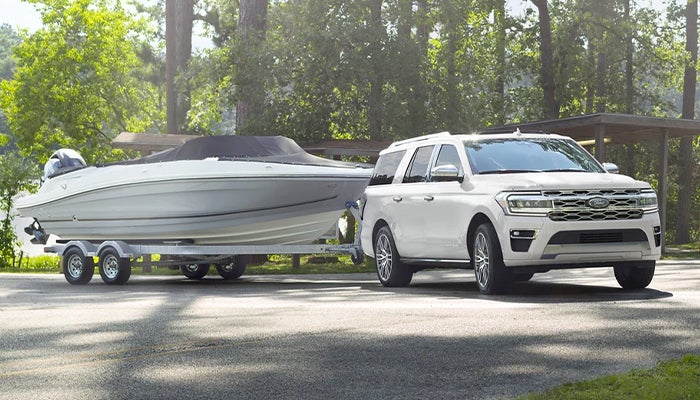 2023 Ford Expedition towing a boat