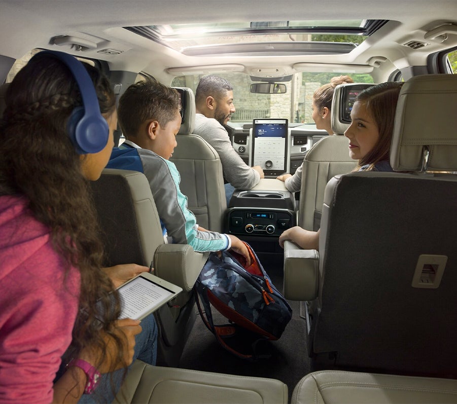 Family inside a 2023 Ford Expedition